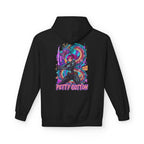 Hoodie - 'Petty Cotton' Neon Cyberpunk Dragon Graphic Hoodie (back logo)