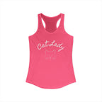 Cat Lady  In white font Women's Ideal Racerback Tank