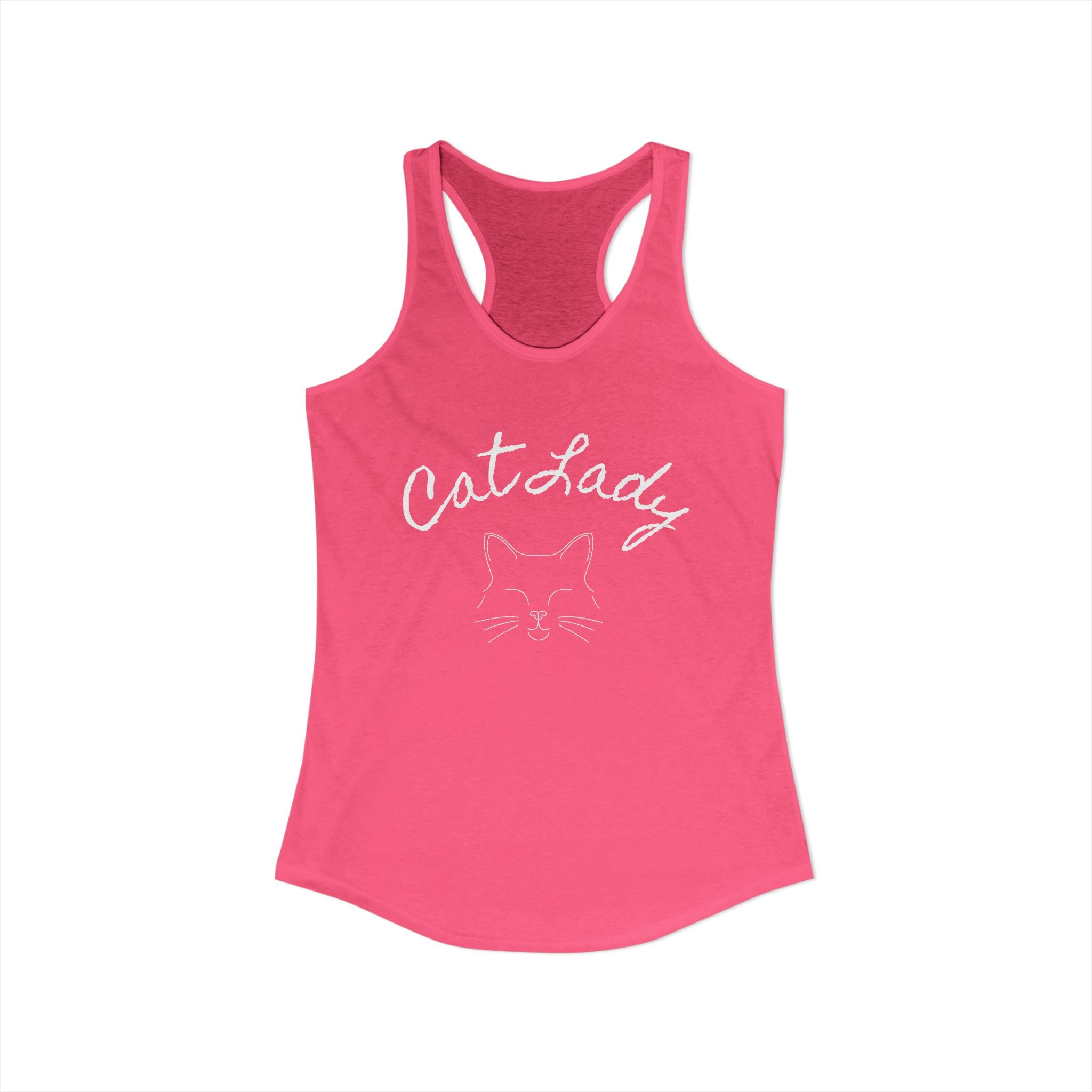 Cat Lady  In white font Women's Ideal Racerback Tank