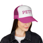 Petty Trucker Hat — Pink "PETTY" Mesh Cap for Sassy Casual Style