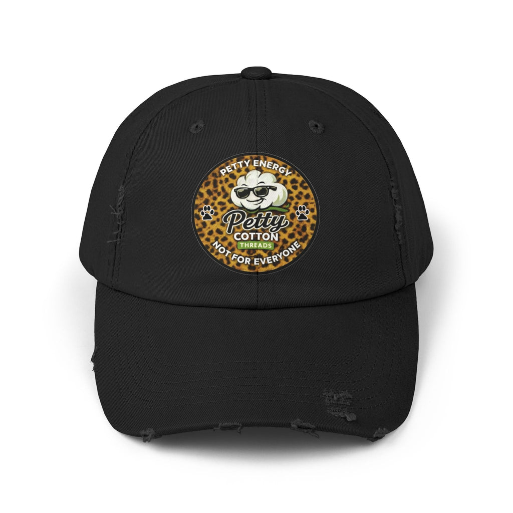 Petty Cotton Distressed Cap — Leopard Patch Dad Hat