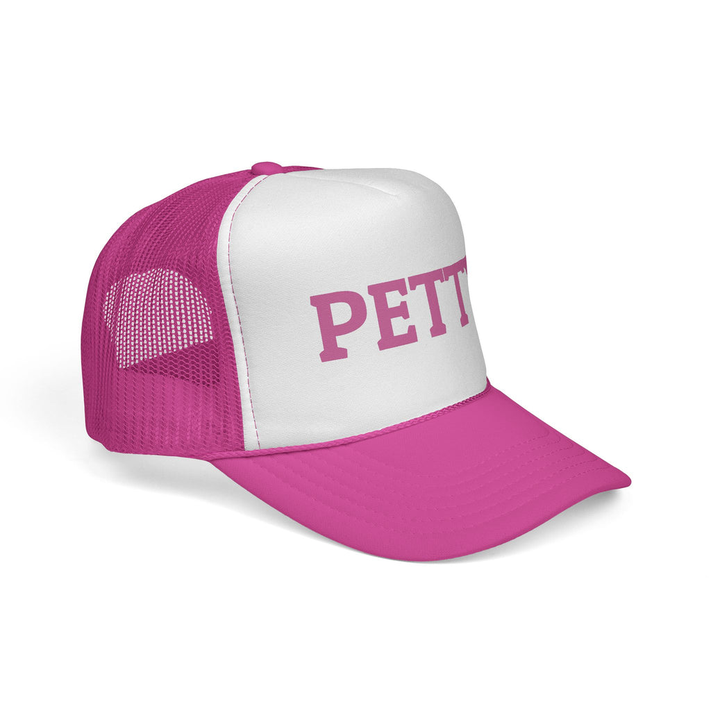 Petty Trucker Hat — Pink "PETTY" Mesh Cap for Sassy Casual Style