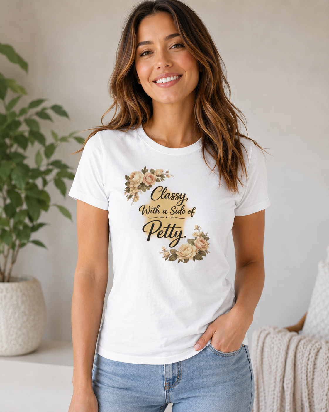 Classy With a Side of Petty Floral Women's Tee